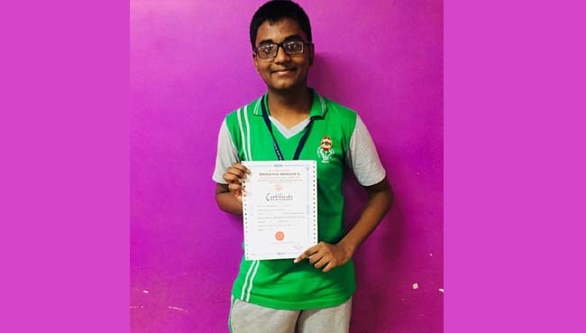 Achievement of Mst. Aditya Raut | Secondary Schools in Thane