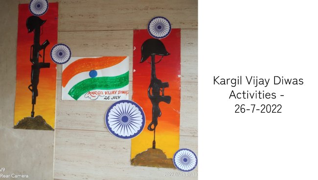 Kargil Vijay Diwas Activities - 26-7-2022 Secondary section | Saraswati School Rabodi in Thane