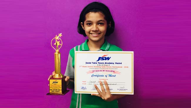 District Champion in Table Tennis Tournament - Saraswati School Rabodi Thane
