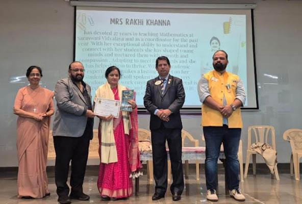 Inspiring Mentor Rakhi Khanna Honoured as Best Teacher